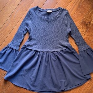 Altar’d State boatneck blue ribbed long sleeve sweater size small